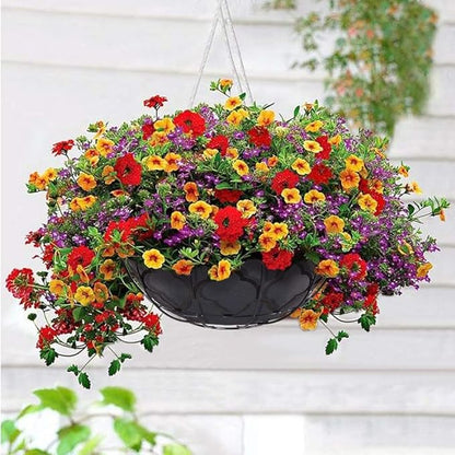 Non-Woven Fabric Plant Grow Bags Replacement Coco Liner Window Basket,Trough Shaped Wall and Deck Mount Planters,Round Hanging Basket (5-Pack, 12)