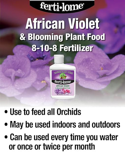 Houseplant Hero African Violet & Blooming Plant Food - 8-10-8 House Plant Fertilizer (8 Ounces)