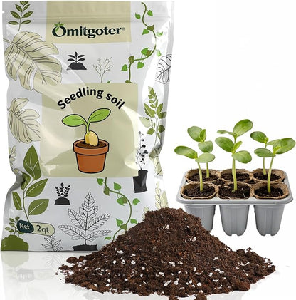 Organic Seed Starter Soil and Potting Mix 1qt ，100% Natural,Promotes Rapid Rooting & Germination
