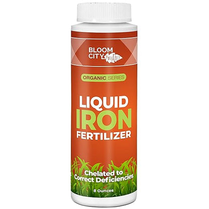 Chelated Liquid Iron – Bloom City Organic Iron Supplement for Lawns & Plants – 8 oz