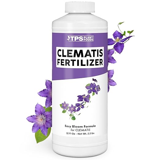 Clematis Fertilizer for Clematis, Great for Sweet Autumn, White, and Nelly Moser Varieties, Liquid Fertilizer by TPS Plant Foods, 32 oz (1 Quart)