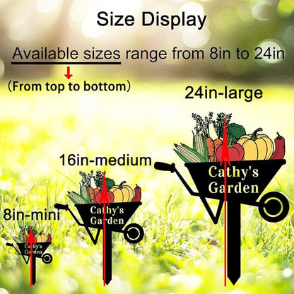Personalized Colorful Vegetable Garden Sign, Customized Custom Vegetable Garden Stake Label Metal Sign for Outdoor Yard Decor Lawn Art Plant Marker Farmhouse Decorative Housewarming Gift