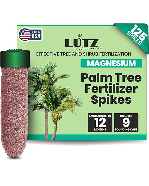 Magnesium Palm Tree Fertilizer Spikes, Pack of 125 - Fertilizer Sticks & Plant Food Spikes for Palm Trees & Ferns - Contains Magnesium, Sulfur & Nitrogen, Essential Nutrients