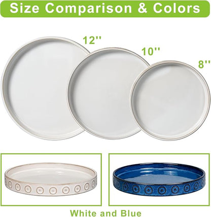 Plant Tray for Pots - Ceramic Plant Saucer for Indoors Outdoors 7.5 Inch Plant Water Catcher Tray Plant Drainage Dray Decorative Flower Pot Saucer Plant Plates to Catch Water White