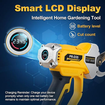 Electric Pruning Shears Cordless Compatible with DEWALT 20V Battery,1.4 Inch(35mm) Cordless Pruner Brushless Tree Trimmer Branch Cutter Garden Tool LCD Display & SK5 Blades(Only Pruner Body)