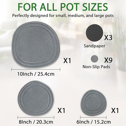 Plant Saucers for Indoors, 3 Pack 6 8 10 Inch Quick Drying Diatomite Plant Drip Water Catcher Trays for Pots, Diatomaceous Earth Planter Drainage Saucers Plates to Catch Water for Flower, Stone Gray