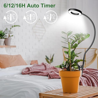 wolezek 2 in 1 Grow Lights for Indoor Plants, 3 Colors Plant Lights for Indoor Growing with 360° Gooseneck, 48 LEDs Full Spectrum Plant Grow Lights Indoor, 6/12/16H Timer, 5 Brightness, Black 2 Pack