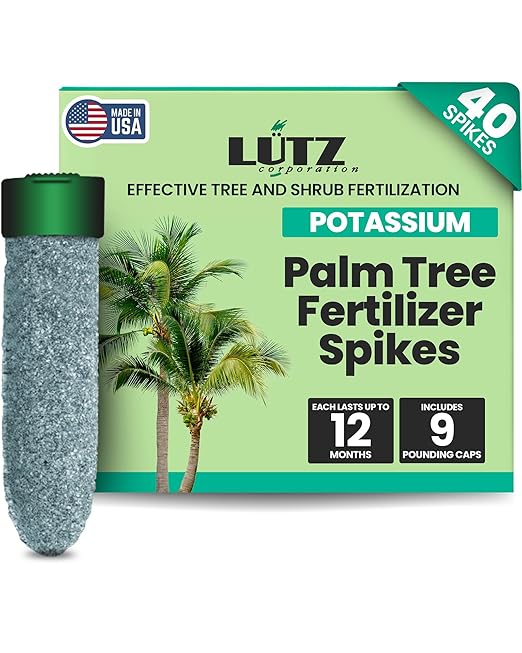 Potassium Palm Tree Fertilizer Spikes, Pack of 40 - Fertilizer Sticks & Plant Food Spikes for Palm Trees & Ferns - Contains Potash, Magnesium, Sulfur & Nitrogen, Essential Nutrients