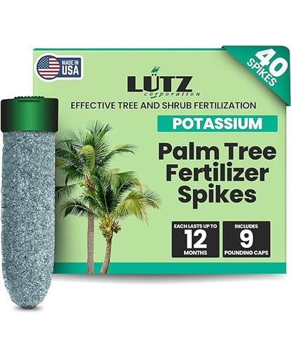 Potassium Palm Tree Fertilizer Spikes, Pack of 40 - Fertilizer Sticks & Plant Food Spikes for Palm Trees & Ferns - Contains Potash, Magnesium, Sulfur & Nitrogen, Essential Nutrients