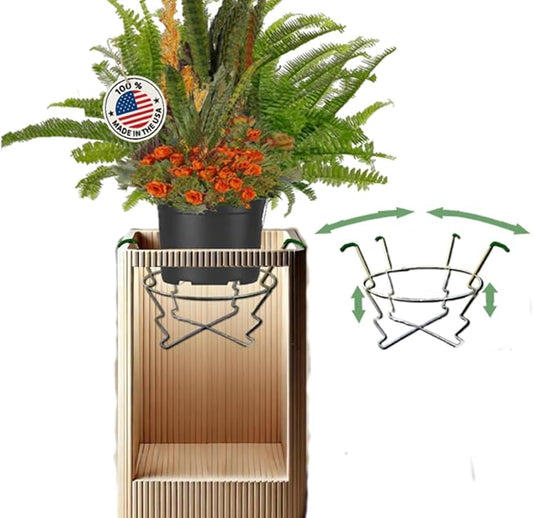 Premium Adjustable Planter Insert. Start at The TOP/Any Height Flower Pot. Any Opening 12-18 Inches Wide - Patented Fit, Stable, No Tools, Watch The Video & Drop IT in..Made in The USA