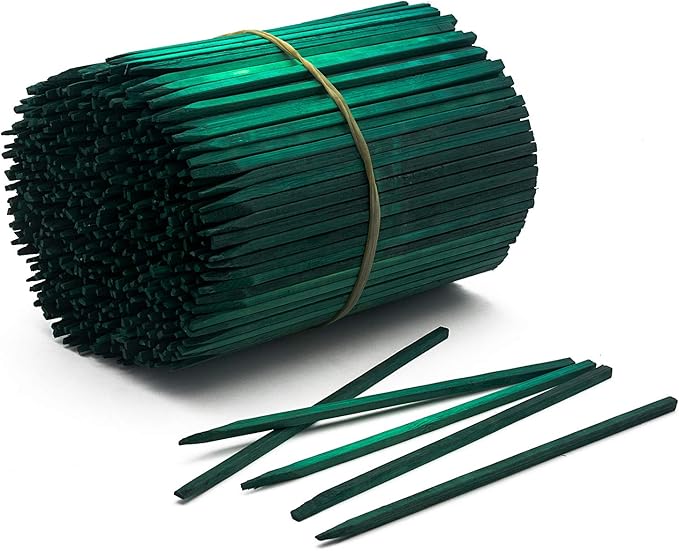 Royal Imports Green Wood Plant Stake, Floral Picks, Wooden Sign Posting Garden Sticks (Approx 100 Pcs) - 6 Inch