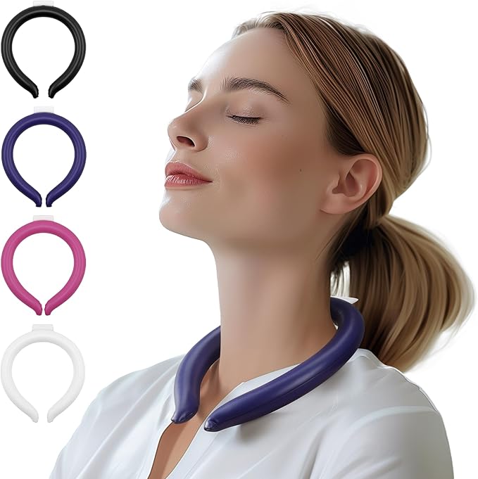 Magic Gel Neck Ring Coolers - Wearable Neck Cooling Ice Pack - Reusable Cool Body Cooler Tube - Cold Gel Wrap Ice Packs for Necks - Perfect for Athletes or Outdoor Workers - Navy