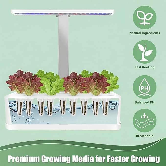 Mixed Greens Seed Pods Kit for Hydroponic, 12 Pods Grow Anything Hydroponics Kit for Indoor Garden, Hydroponics Supplies with 12 Grow Sponges, 12 Plant Baskets, Lettuce Seeds - 12 POD