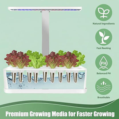 Mixed Greens Seed Pods Kit for Hydroponic, 12 Pods Grow Anything Hydroponics Kit for Indoor Garden, Hydroponics Supplies with 12 Grow Sponges, 12 Plant Baskets, Lettuce Seeds - 12 POD