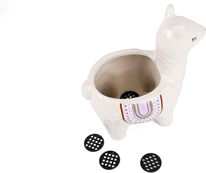 Cute Alpaca Succulent Pots, 4 Pc. Set Animal Planter, Decorative Ceramic Planters for Natural Indoor Gardens and Cacti, Colorful Office and Home Decor for Living Room, Kitchen, or Desk