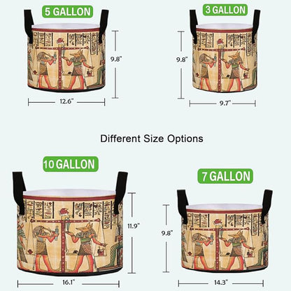 7 Gallon Antique Egyptian Papyrus Heavy Duty Grow Bag Containers Breathable Planter Pot with Handles for Potato Tomato Fruits Vegetables Flowers