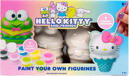 Horizon Group USA Paint Your Own Figurine Kit, DIY Art Project for Kids, Hello Kitty and Friends