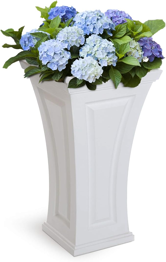 Mayne Inc Cambridge Tall Planter, White 16x16"