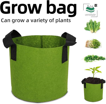 Grow Bags,Growing Pot Bags Garden Grow Bag Indoor Outdoor Fabric Aeration Plant Pot Container Flower Vegetable Pouch (Army Green,10Gallon)