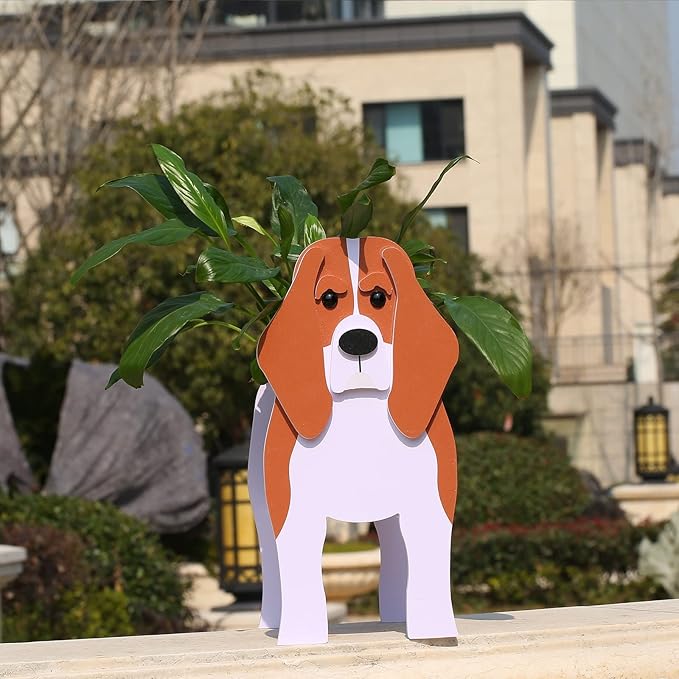 Beagle Gifts for Women,Beagle Dog Planter Outdoor Plant Pot,Cute Dog Flower Pots for Garden Decoration,Birthday Gifts for Women,Plant Container Holder Small Beagle