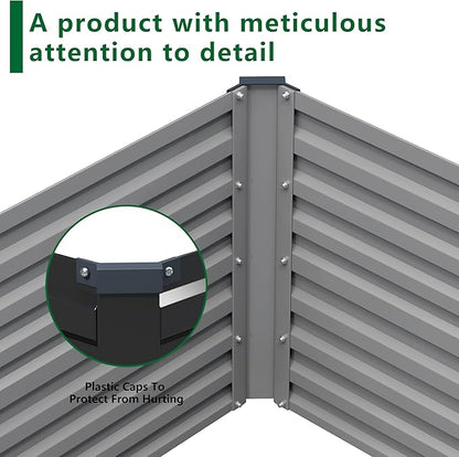12x4x2FT Galvanized Raised Garden Bed Kit,Vegetable Plant Boxes-Rectangle Metal Flower Box,Large Planter Raised Beds Outdoor Garden for Planting,Fruit,Herb-Black