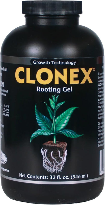 Clonex Rooting Gel - High-Performance Rooting Compound for Plant Cuttings, Contains IBA, Promotes Root Initiation & Development - 1 Quart