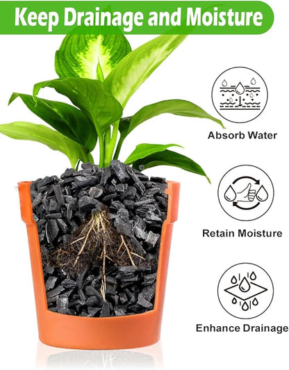 TOYPOPOR Horticultural Charcoal for Indoor Plants (3 Quarts) Hardwood Potting Soil Amendment Helps Improve Drainage for Orchids, Succulent, Cactus, Terrariums, and Gardening
