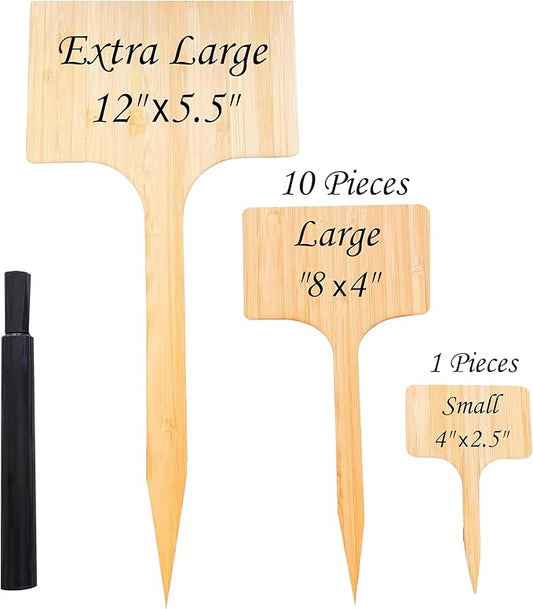 10 Pack 8 Inch Tall Plant Labels Large Garden Markers Plant Name Tags Great Holiday Gift for Plant Lovers Gardeners Easy to Read See Larger Writing Area with Full Size Marker