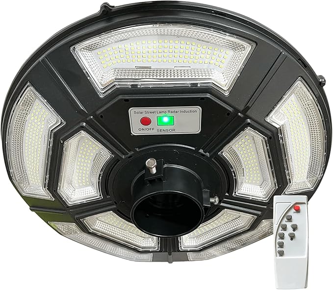 4000W Outdoor Street Light Head, Solar Powered, IP65 Waterproof, 350000LM 750 LEDs, Dusk to Dawn, Timer, Landscape Path Lamps, Post lamp with Remote for Lawn Pathway Driveway Yard