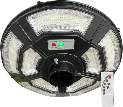4000W Outdoor Street Light Head, Solar Powered, IP65 Waterproof, 350000LM 750 LEDs, Dusk to Dawn, Timer, Landscape Path Lamps, Post lamp with Remote for Lawn Pathway Driveway Yard