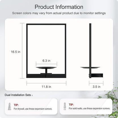 Black Metal Wall Plant Holder - 3-Pack Wall Mounted Plant Stands and Hanging Holders for Indoor Planter and Flower Pot -Rectangle Decor Shelf for Plant Storage (Pot Not Included)
