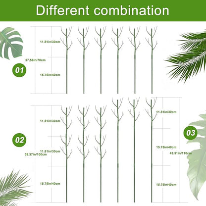 Adjustable Monstera Plant Stakes 27.56" (6 Pack) - Detachable Reusable Supports for Climbing & Potted Plants 10-45" Tall, Indoor/Outdoor Garden Stakes