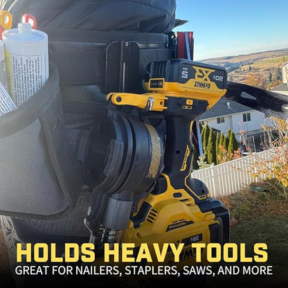 Holstery HookMaster | Tool Belt Utility Hook Holster - Heavy-Duty Steel Swivel Hook Holder - All Metal