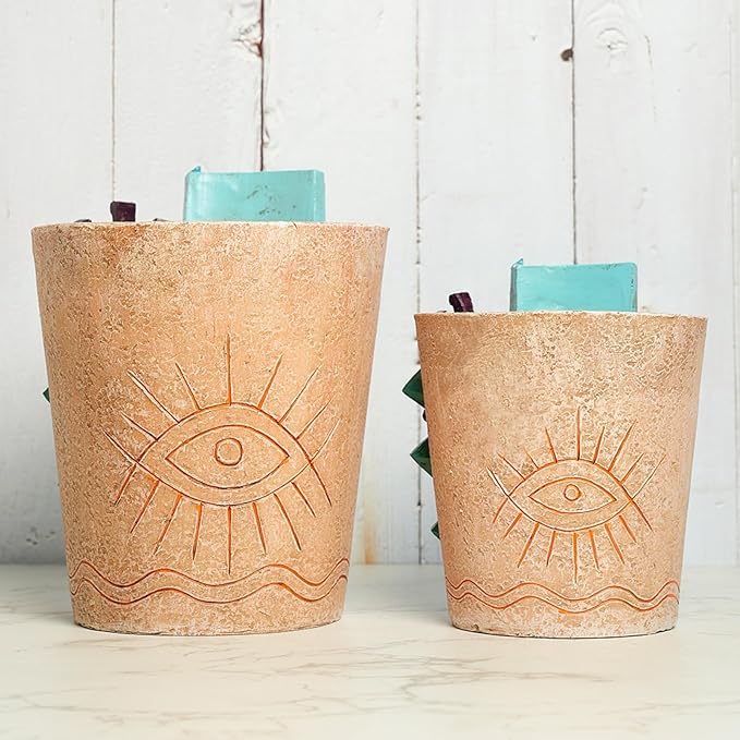 Picasso Flower Pot/Vase, Unique Planters, Abstract Face Flower Pots, with Drainage Holes, Handcrafted Resin Vases for Artistic Home Décor (Large)