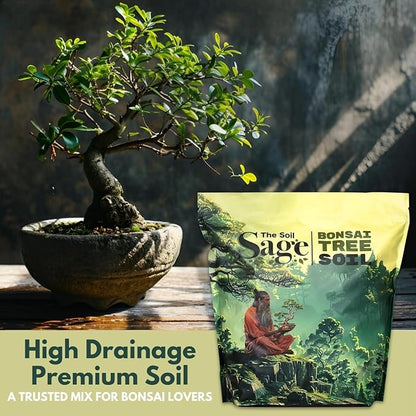 5qts/5l Premium Bonsai Mix - U.S.A. Made Ready to Use - Akadama, Pumice, Lava Rock, Fine Pine Bark - Large Bag for All Bonsai Tree - High Drainage Potting, Repotting (Bonsai Soil / 5 QT)