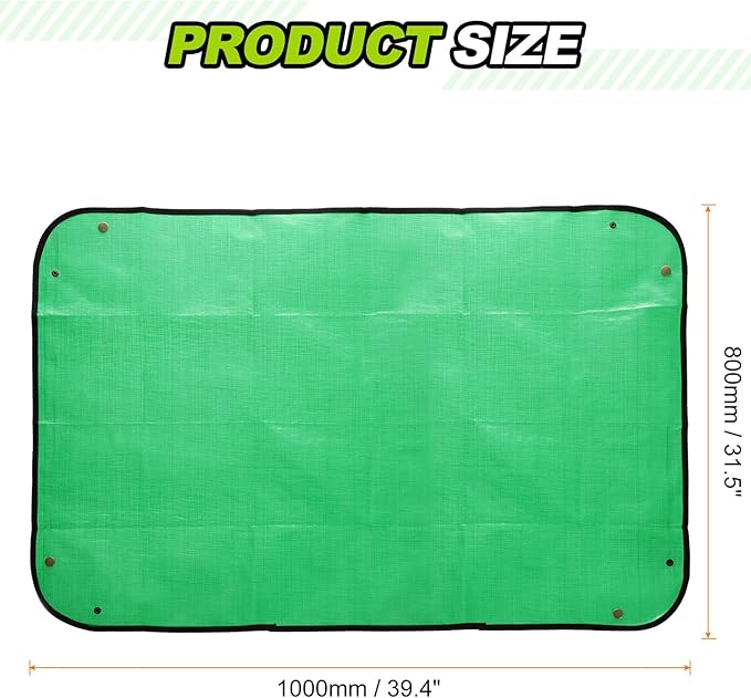 HARFINGTON 2pcs Repotting Mat 31.5" x 39.4" PE Cloth Waterproof Plant Repotting Mat Foldable Portable Gardening Potting Tray with Metal Buckle for Indoor Plant Change Soil Watering, Green
