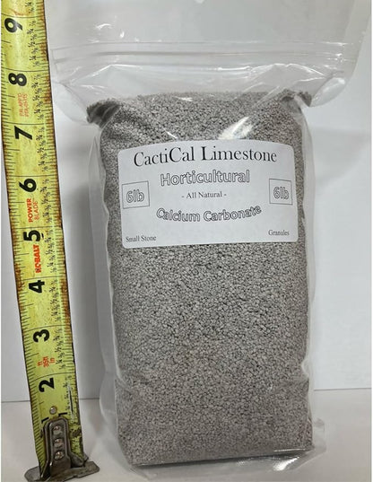 CactiCal Limestone - Crushed Calcium Carbonate - Cactus Soil - Drainage Bonsai Succulents - Pumice Alternative (6 Pound)