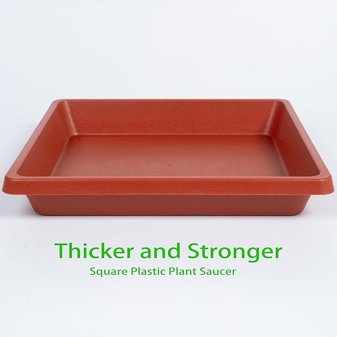 Plant Saucer 12 Inch Square 4 Pack, Plastic Plant Drip Trays, Plant Saucers for Indoors and Outdoors, Flower Pot Saucers, Saucers for Potted Plants, Planter Saucer, Plant Water Catcher Trays for Pots