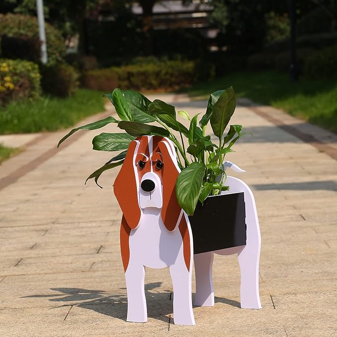 Beagle Gifts for Women,Beagle Dog Planter Outdoor Plant Pot,Cute Dog Flower Pots for Garden Decoration,Birthday Gifts for Women,Plant Container Holder Small Beagle