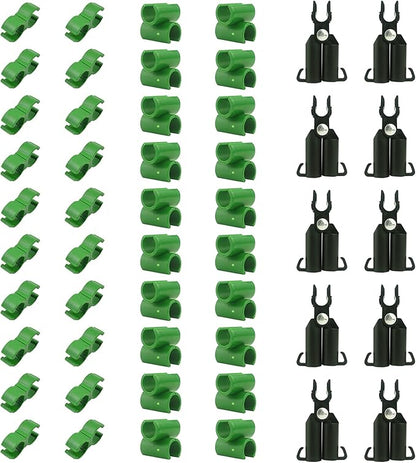 Orgrimmar 50PCS Adjustable Plant Trellis Connector Clip Gardening Stakes Connector Including A-Type Connecting Pipe Joint Buckle Clip Universal Buckle Fit to 11mm Stakes (50, 11mm)