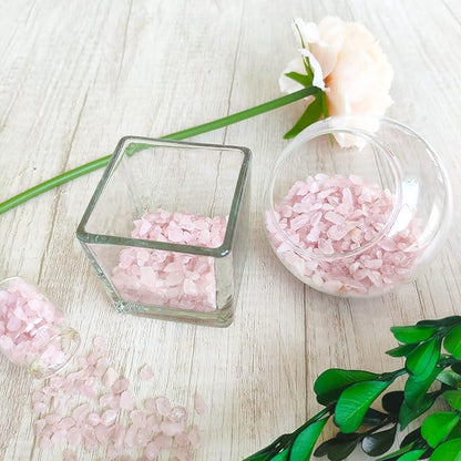 ZHIYUXI Rose Quartz Chips Fish Tank Gravel Vase Filler Stones Bulk Crushed Crystals Gemstone Polished Natural Quartz Stone Healing Crystals Glass Stones Fish Rocks
