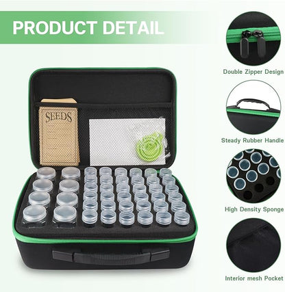 104 Slots Seed Storage Organizer Box with 20 Envelopes, Garden Seed Containers 1 oz 5 oz with Labels, Seed Packet for Plant, Flower,Vegetable Seeds