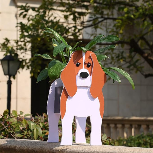 Beagle Gifts for Women,Beagle Dog Planter Outdoor Plant Pot,Cute Dog Flower Pots for Garden Decoration,Birthday Gifts for Women,Plant Container Holder Small Beagle