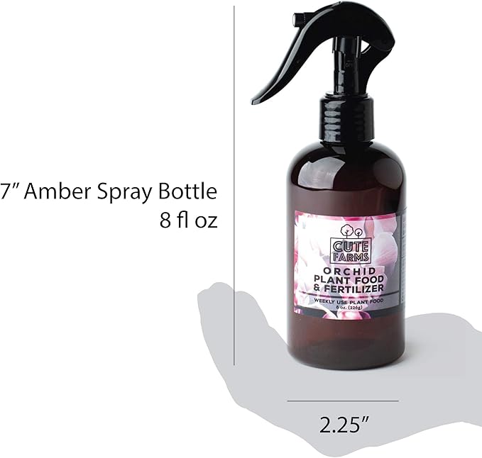 Cute Farms Orchid Plant Food Fertilizer Mist (8 oz. Spray Bottle + ONE Water Mister)