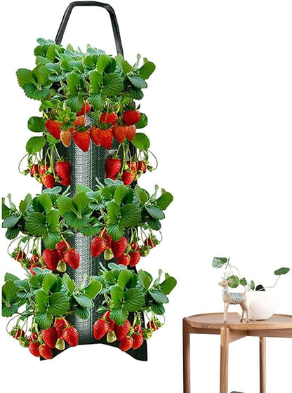 Shakven Upside Down Planter Tomato Herb Strawberry Grow Bags | 8 Hanging Grow Bags for Tomato Chili Herb Strawberry,Hanging Aeration Fabric Strawberry Planter Bags for Growing Herbs Flowers
