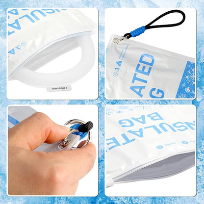 Neck Cooling Tube with Cold Insulated Bag,Reusable 18℃/64℉ Ice Neck Ring Wearable Body Cooler Products for Summer (White)