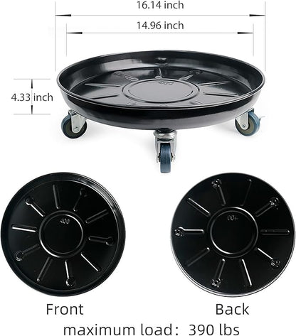 Choclaif Plant Caddy with Wheels,3 Pack Black Heavy Duty Plant Stand with Universal Wheels,Round Pot Trolley for Indoor Outdoor (16.14)