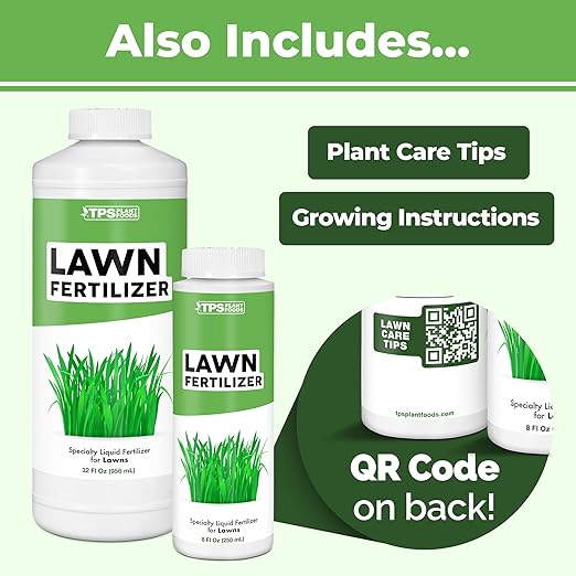 TPS NUTRIENTS Lawn Fertilizer for All Grass and Lawn Types, Liquid Plant Food, 1 Gallon (128 oz)