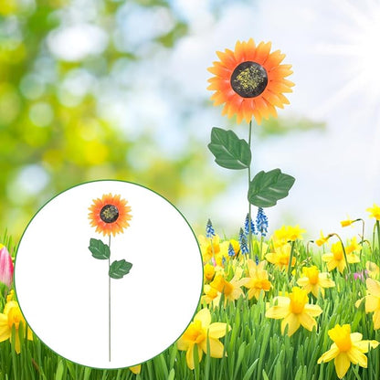 Yardwe Garden Metal Flower Sign Compact Outdoor Decor for Spring Vivid Lawn Garden Stake Attractive Metal Flower Decoration for for