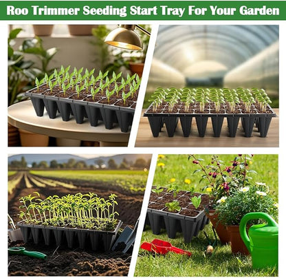 10 Pack 32 Cell Seed Starter Trays - Extra Deep 4.33" Plastic Nursery Trays, 20" x 10"，Fits Standard 1020 Flats